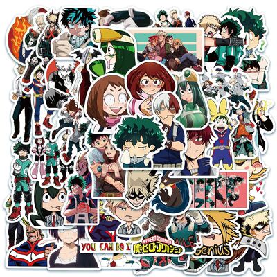 50/100pcs My Hero Academia Stickers Deku Anime Sticker Motor