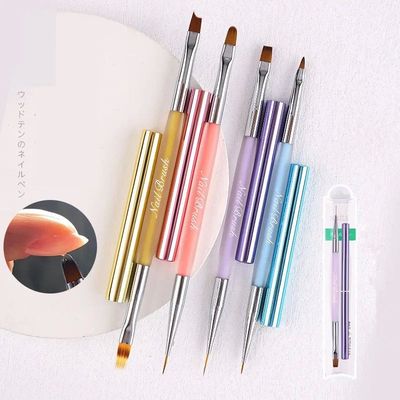 Double Head Crystal Handle Nail Brush Liner Brush Painting P