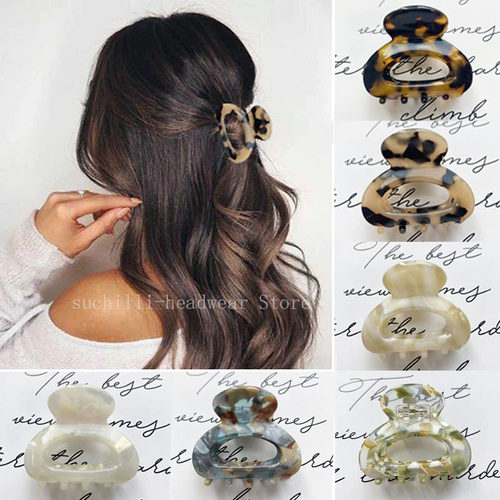 Acetate Hair Claw Clip for Women Girls Mini Leopard Hair Cli