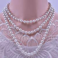 8mm Glass Imitation Pearl Knot Necklace 1 Meter 5 Long Sweat thumbnail 3