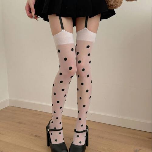 Summer Thin Stockings Women's Sexy Suspender Polka Dot Sexy