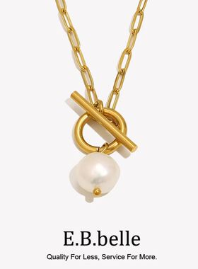 E.B.belle Stainless Steel Paper Clip Chain Toggle Clasp Baro