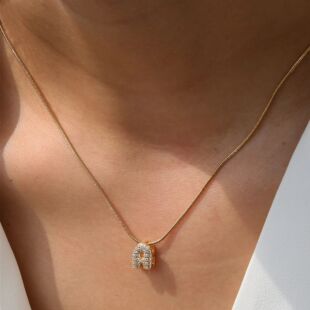 Zircon Gol Fashion Pendant Neckalce Alphabet Tiny Initial