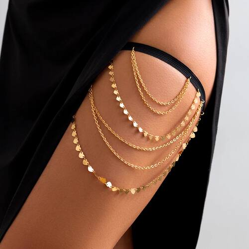Boho Sexy Elastic Band Bandage Leg Thigh Chain for Women Bik