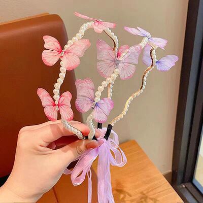 Butterfly Headband Children Streamer Hair Hoop Baby Cute Pri