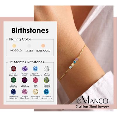 DIY Zircon Birthstone Bracelet Personalized Matching Bracele