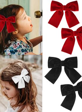 2025 Christmas Cute Velvet Bow Hairp Children Girls Kid Hair