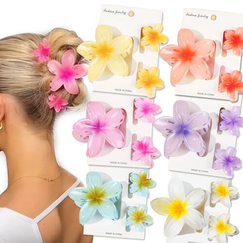 3pcs/set Flower Claw Clip Women Hawaiian Girl Hair Accessori