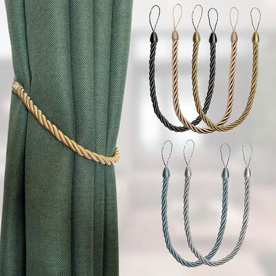 1Pc Handmade Weave Curtain Tieback Gold Curtain Holder Clip
