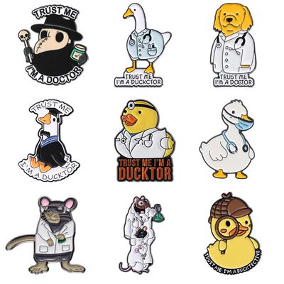 Trust Me I'm a Doctor Enamel Pin Animal Veterinarian Plague