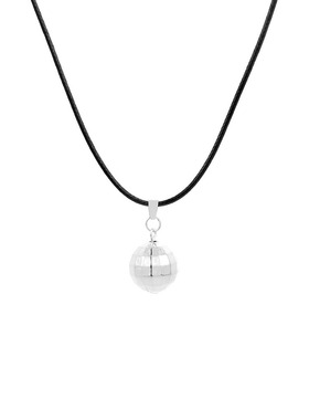 Leather Cord Gilded Globe Bead Pendant Women Collarbone Neck