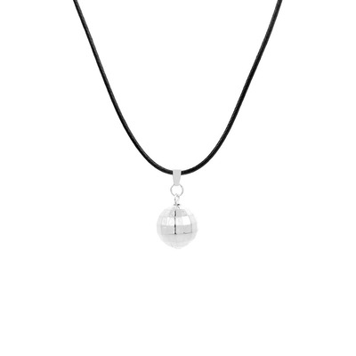 Leather Cord Gilded Globe Bead Pendant Women Collarbone Neck