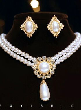 SHMIK Elegant Vintage Palace Full Pearl Pendant Necklace Cha