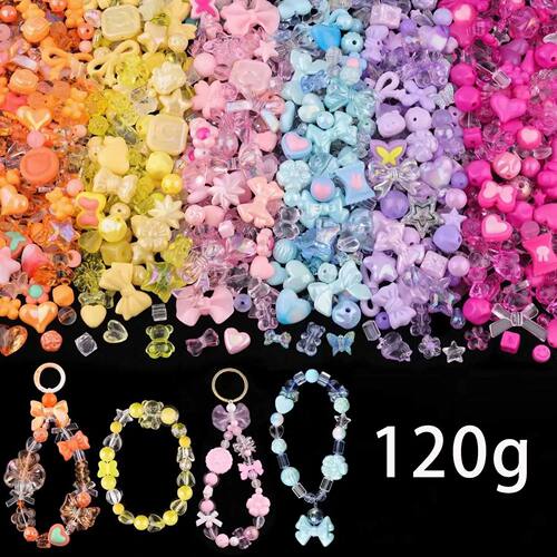 1bag Mixing Style Candy Color Acrylic Beads For DIY Handmade