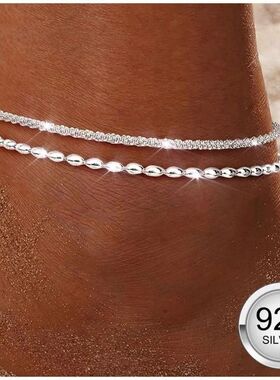 925 Sterling Silver Ankle Bracelets for Women Waterproof Dai