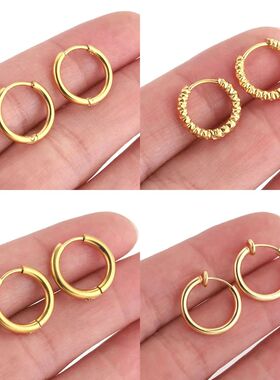 6pcs Stainless Steel Earring Hoop Women Earrings Korean Earr