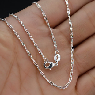 Silver Chain Pend Women Wave Jewelry Necklace plated Water