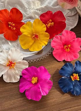 1pc seaside holiday style artificial hibiscus hair clip for