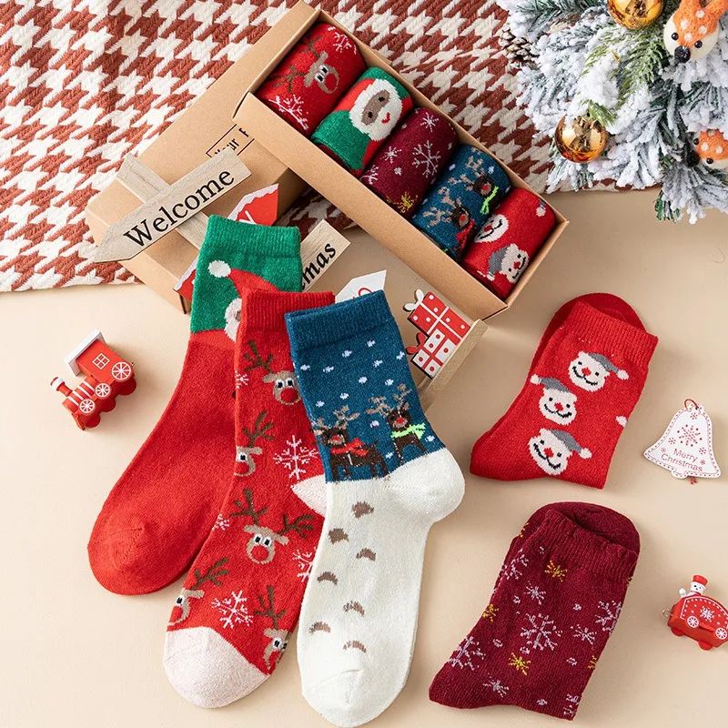 New Winter Christmas Sock Women Socks Cotton Long Casual Soc