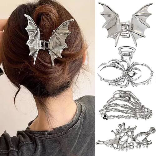 Halloween Black Spider Hair Claw Clips Gothic Metal Hair Cli