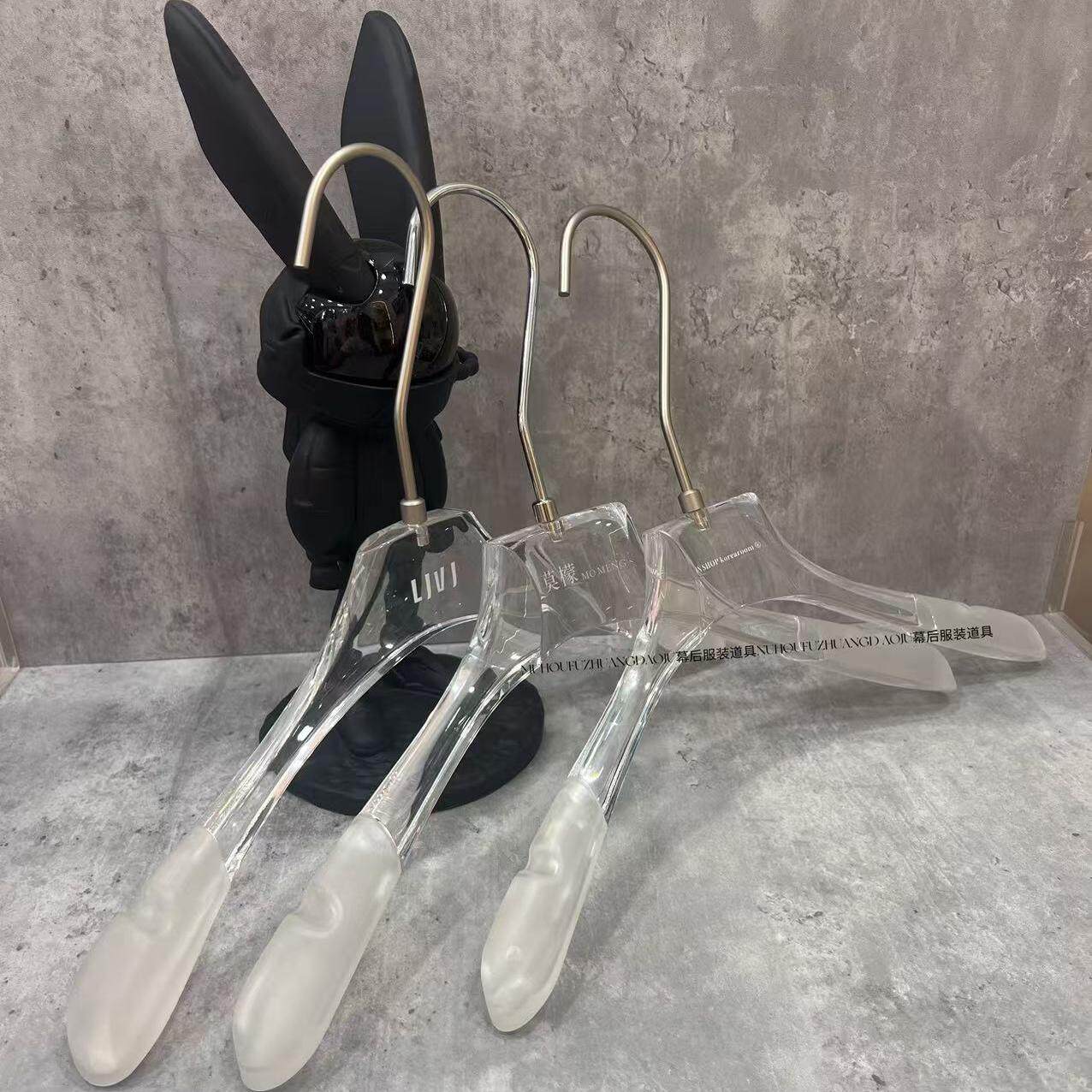 透明水晶亚克力衣架女装服装店展示架婚纱衣撑买手店专用防滑衣挂