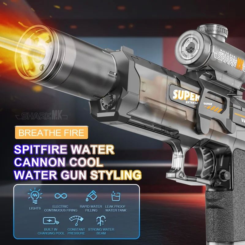 New  Electric Water Gun With light Sprays Flame Effect Conti