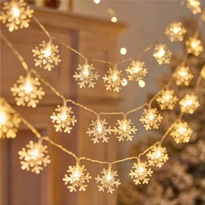 10/20/40 LED Snowflake String Garland Fairy Lights USB/Batte
