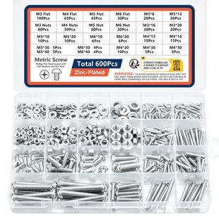 Kit Screws Bolts and 600Pcs Metric Assortment Nuts Machine
