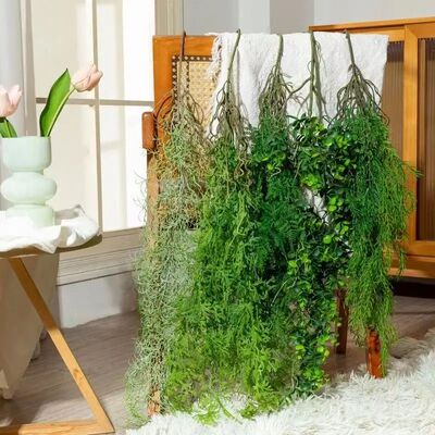 Artificial Hanging Green Plant Rattan Green Grass Plants Fak