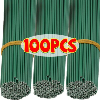 100/50pcs Artificial Flower Stems Bendable Iron Wire Rose Fl