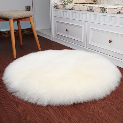 Plush Round Carpet Sheepskin Pink living Room Home Decor Bed