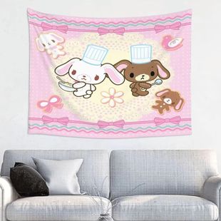 S-Sugarbunnies Anime Print Large Tapestry Wall Hanging Hippi