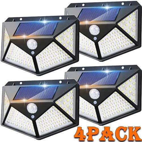 1/2/4Pcs 100 LED Solar Wall Lights Outdoor Solar Lamp Motion