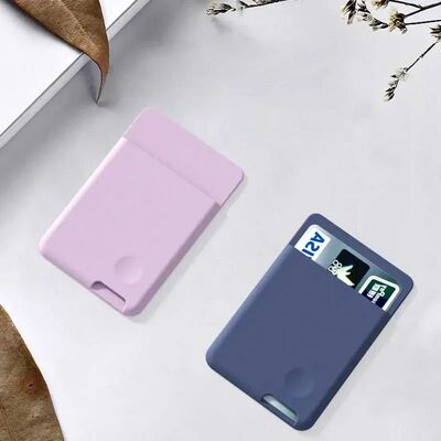 Phone Wallet Case Card Holder Self-Adhesive Silicone Pocket
