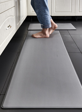 PVC Washable Kitchen Mat Gray Vinyl Non-slip Carpet Waterpro