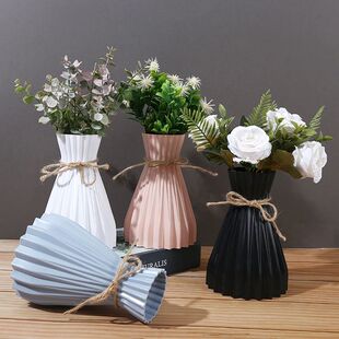 1Pc Tabletop Home Striped Simple Origami Waist Narrow Vase