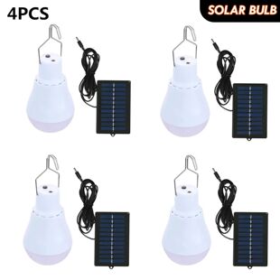 Solar Powered Lamp Portable Led Bulb Lights Rechargeable Cam