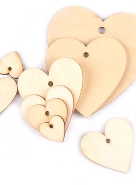 20-100mm One Holes Mix Heart Wooden Pattern Christmas Decora