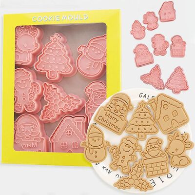Christmas Cookie Mold Set Creative Baking Tools Holiday Bisc