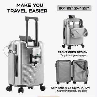 Open Luggage USB Lock TSA Front Suitcase Sets Durable New
