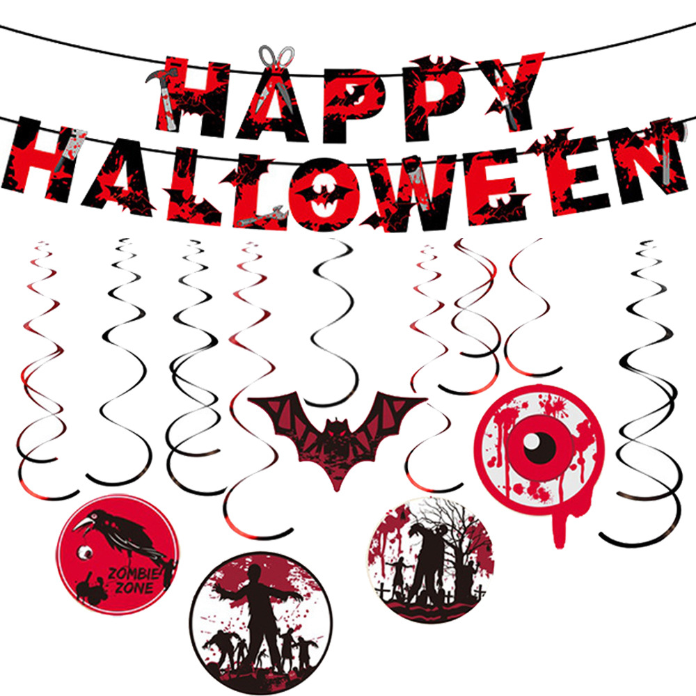 Halloween Decoration Blood Salad Flag Spiral Ornaments Hallo