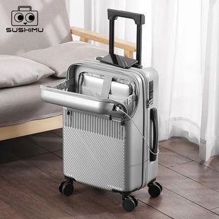 Capacity Luggage Sets New Front Large Suitcase Open Durable