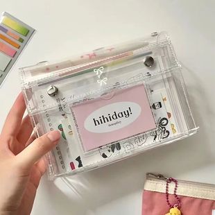 Pen Bag Storage PVC Layers Transparent Kawaii Girls