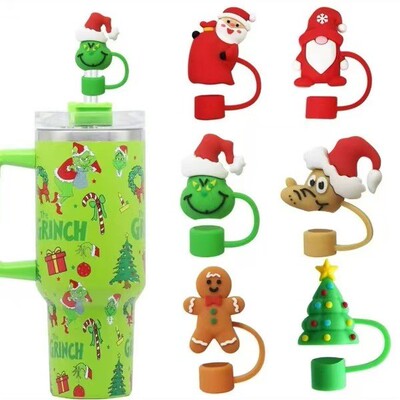 Christmas Straw Cap Large Diameter 10mm Straw Sleeve