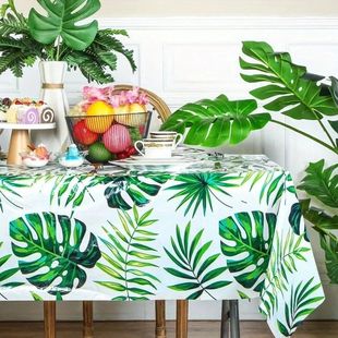Birthday Party Table Jungle Plastic Leaf Cloth Palm