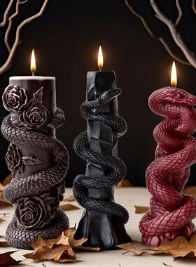 DIY Relief Snake Pillar Candle Mold Halloween Creative Aroma