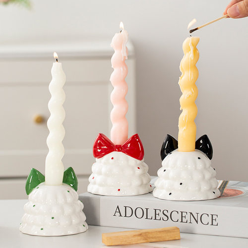 Christmas Tree Cake Skirt Candlestick Atmosphere Sense Accom