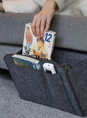 Felt Bedside Storage Organizer Anti-slip Bedside Bag Bed Sof