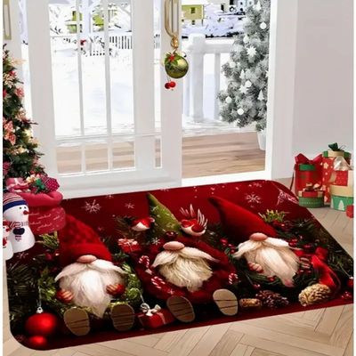 Christmas Gnome Pattern Door Mat Soft Carpet  Living Room Ki