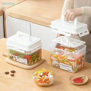?Pickling Storage Container with Drain Lid - Transparent Foo